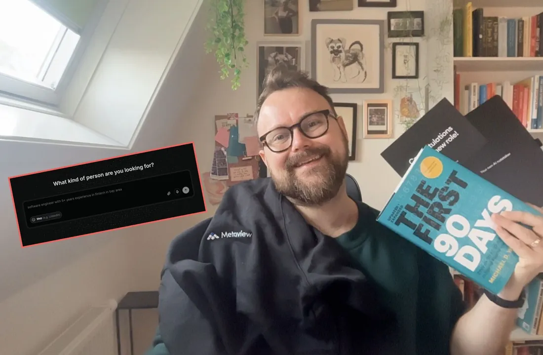 Ben at his home office holding The First 90 Days