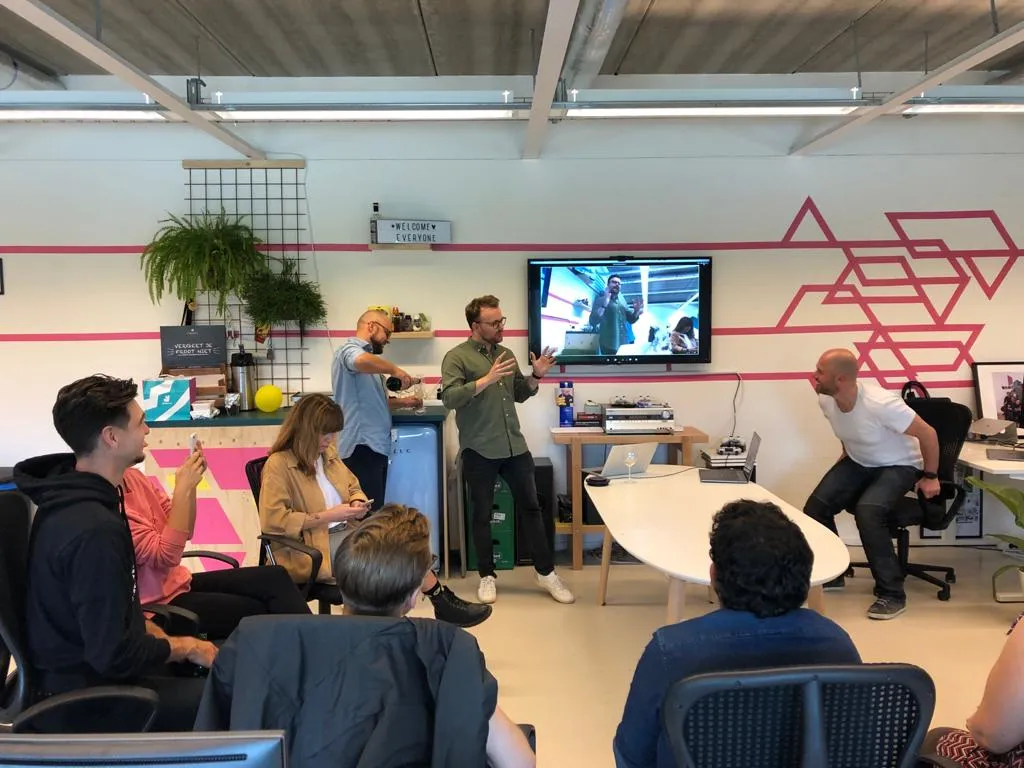 Ben presenting to a team at LevelUp