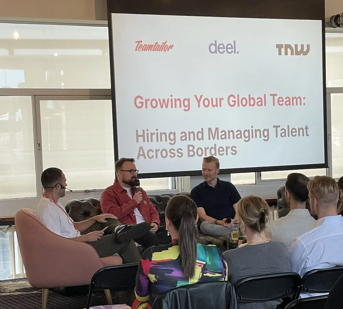Ben speaking on a panel about hiring
